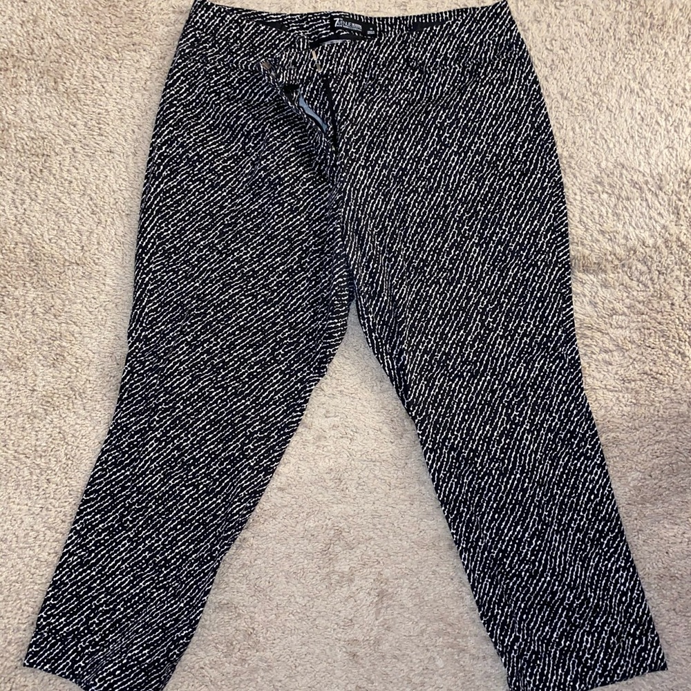Cropped dress pants - black and white